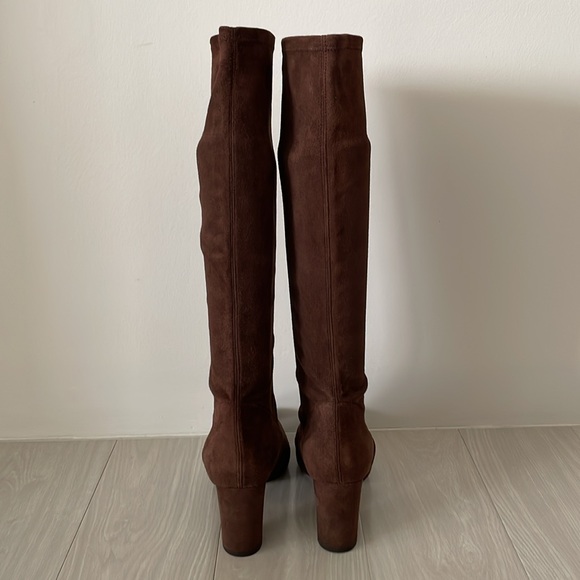 Valentino Brown Stretch Suede Knee Boot - Picture 3 of 12